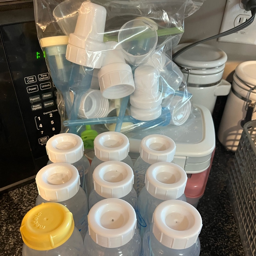 Set of Baby Bottles and Accessories